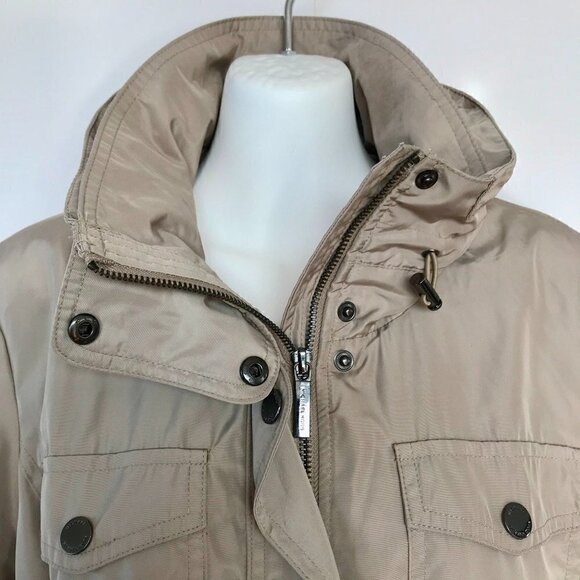 MICHAEL KORS Jacket Hood can zipped in, taupe pewter hardware Utility Anorak L - Picture 4 of 16